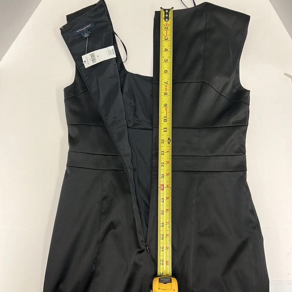 NWT Banana Republic Black Satin Cocktail Dress Size 6 - Picture 13 of 13